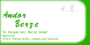 andor berze business card